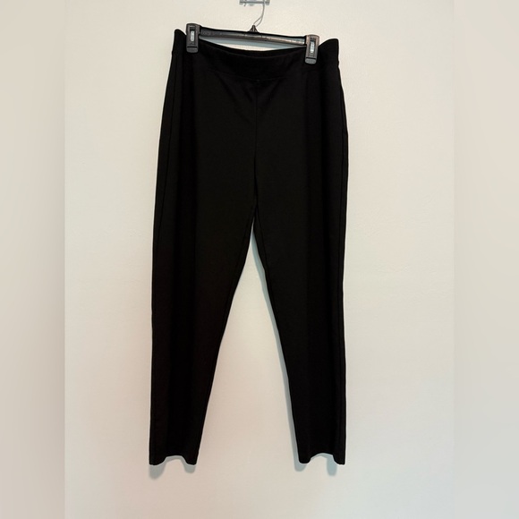 Eileen Fisher Womens Pull On Elastic Waist Stretchable Pants Black Size Large - Picture 1 of 4